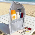 ●Large Capacity PVC Cosmetic Bag Waterproof Space Saving Toothbrush Toiletry Pouch Zipper Closure Vertical Design