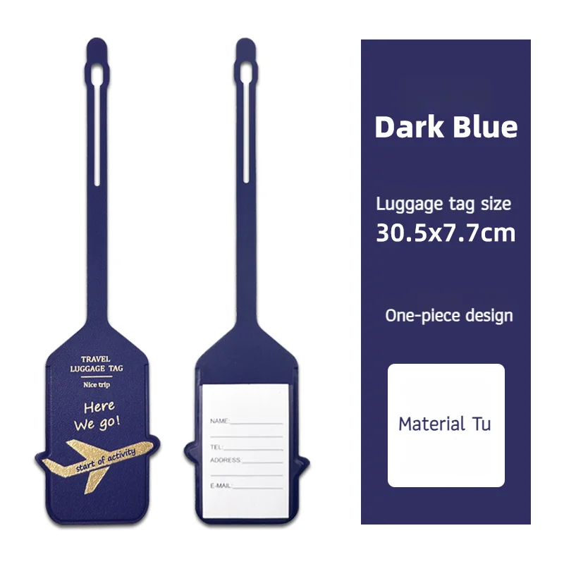 Hot Stamping Airplane Luggage Tag - PU Leather Travel Baggage Identifier with Contact Info Card