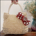 Cathead pure handmade woven bag, Katie Cat PVC off white rhinestone handbag, women's one shoulder crossbody bag