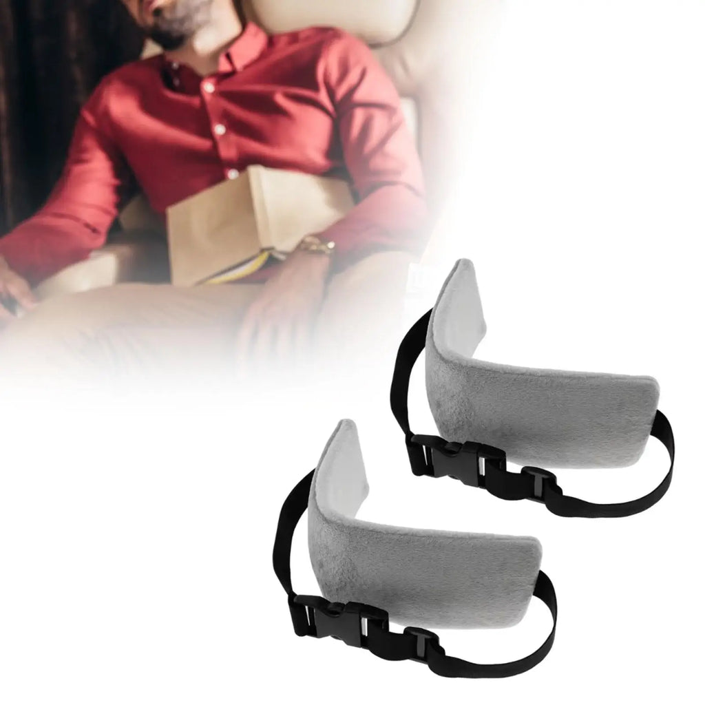 Compact Head Support Band Flannel Neck Pillow Strap Travel Headrest Cushion for Comfortable Sleep on Airplane or Car
