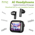 HTC Original AI Translator Wireless Bluetooth Earphones NE40 LED Touch Screen Earbud HiFi Sound Noise Reduction Sports Headphone