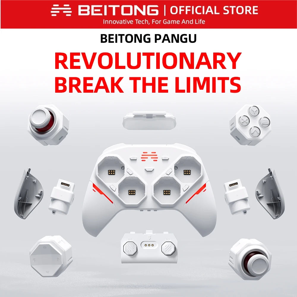 BEITONG PanGu Custom Modular Controller Wireless Bluetooth Gamepad Customizable Gaming Controller for PC/NS2/Mobile/Steam