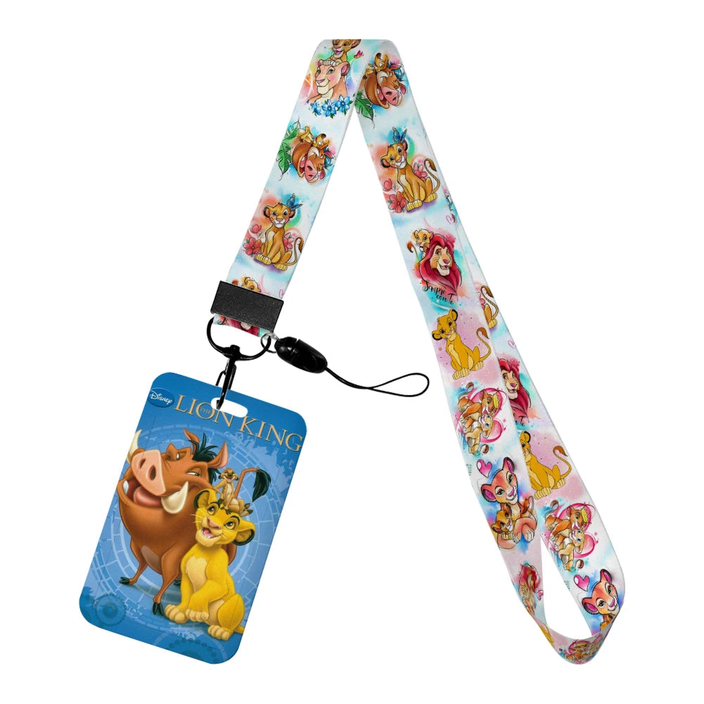 The Lion King Simba Disney Neck Strap Lanyard Movie Boys Card Cover Cartoon Badge Holder ID Card Students Hang Rope Gifts