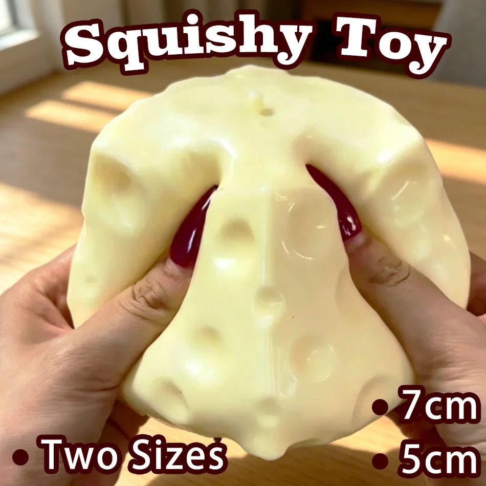 Cheese Cube Stress Ball Big Cheese Shapeable Squeeze Ball Non-Bounce Fidget Toy ASMR Sensory Anti-Stress Christmas Gift