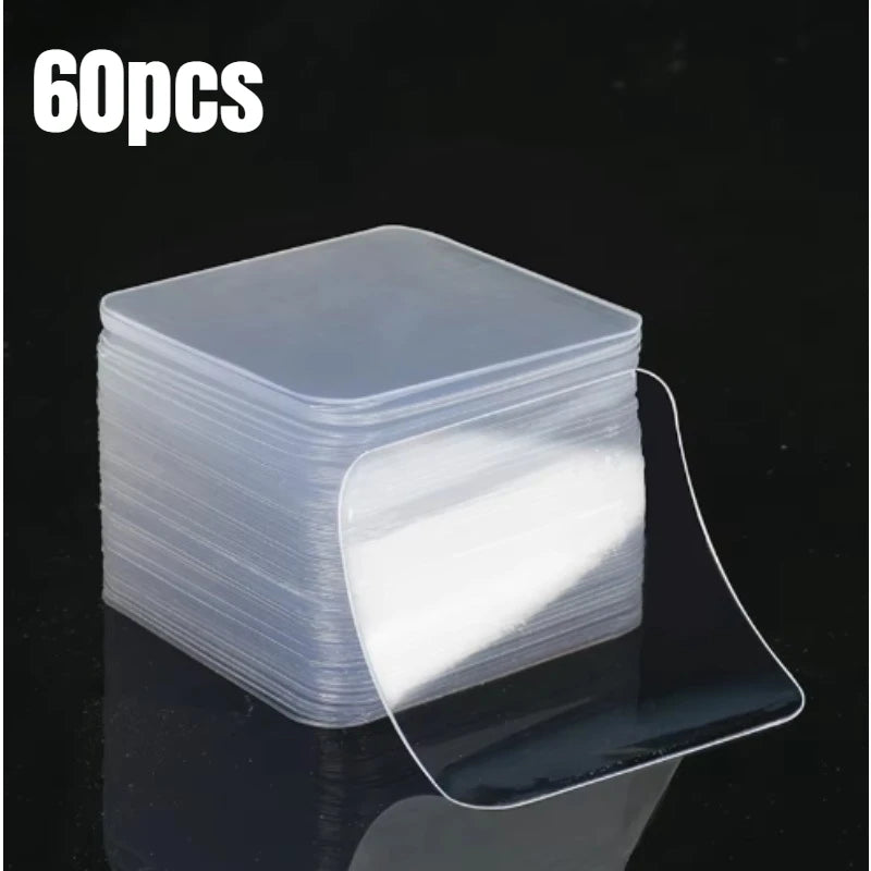 6x6cm Super Strong Double Sided Adhesive Tape Transparent Square Nano Wall Stickers Patch for Home Seamless Waterproof Tapes