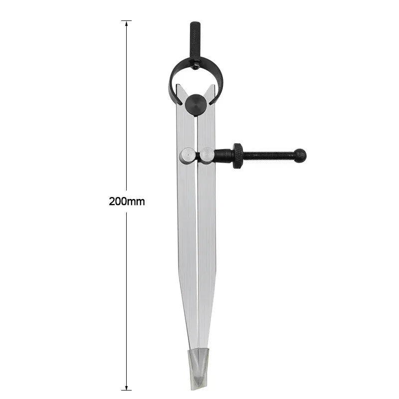Adjustable Leather Compass Lockable Carbon Steel Divider Wing Creaser DIY Leathercraft Rotating Line Scribing Gauge Caliper Tool
