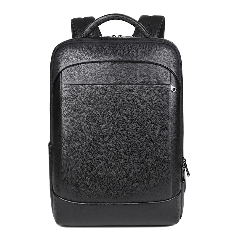 100% Genuine Leather Backpack Men 15.6 Inch Laptop Backpack USB Charge Anti-Theft Waterproof Large Capacity Male Travel Bags