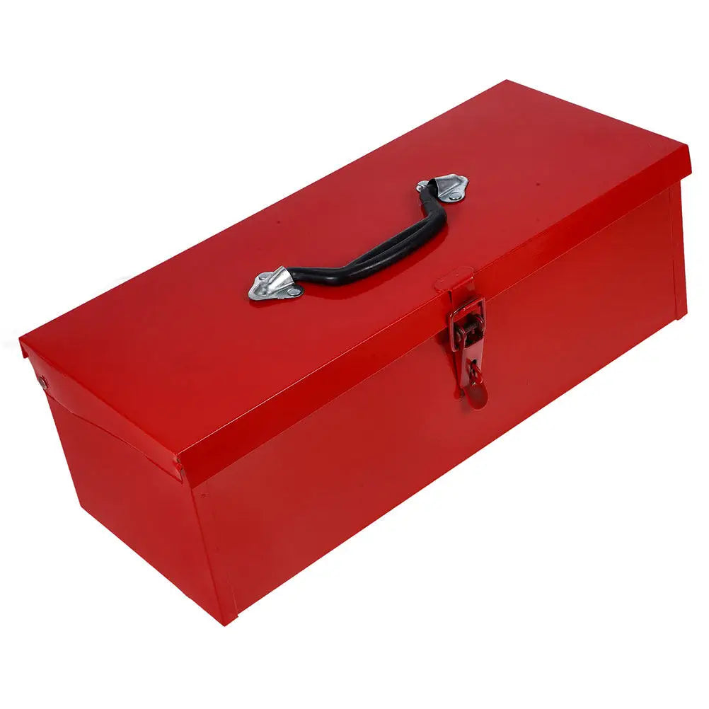 Red Metal Toolbox Thickened Iron Small Portable Tool Storage Organizer Chest Case for Home Garage Rv Truck Trailer