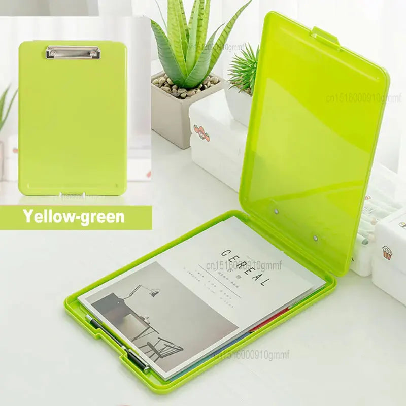 A4 Paper File Document Storage Box With Folder Clip Writing Board WordPad Office School Stationery Holder Organizer Case 8 Color