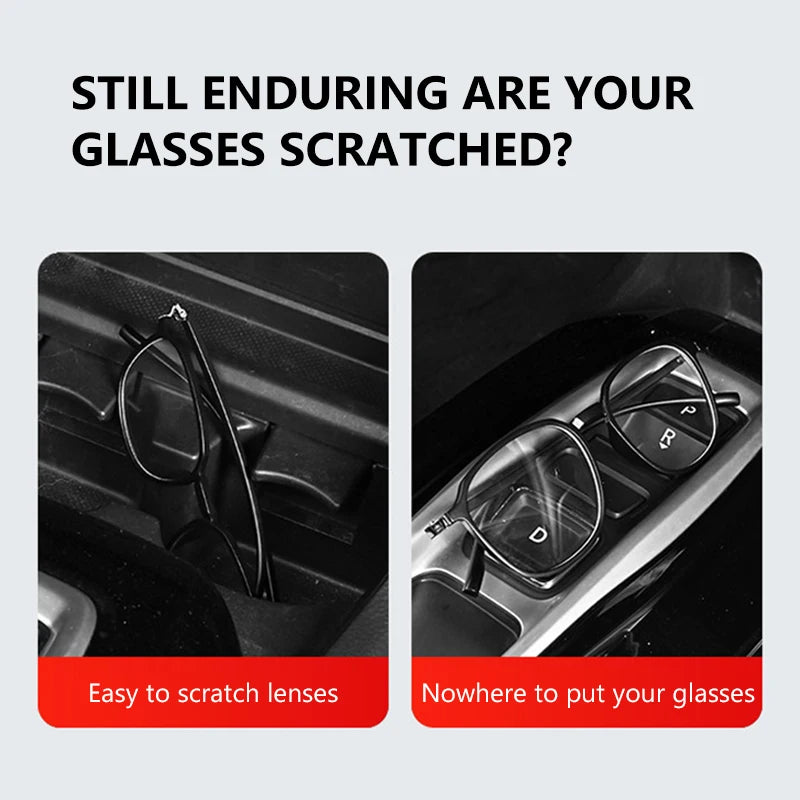 Car Sun Visor Glasses Case Anti-Scratch Sunglasses Storage Box Glasses Holder Organizer Universal for 99% Car Models
