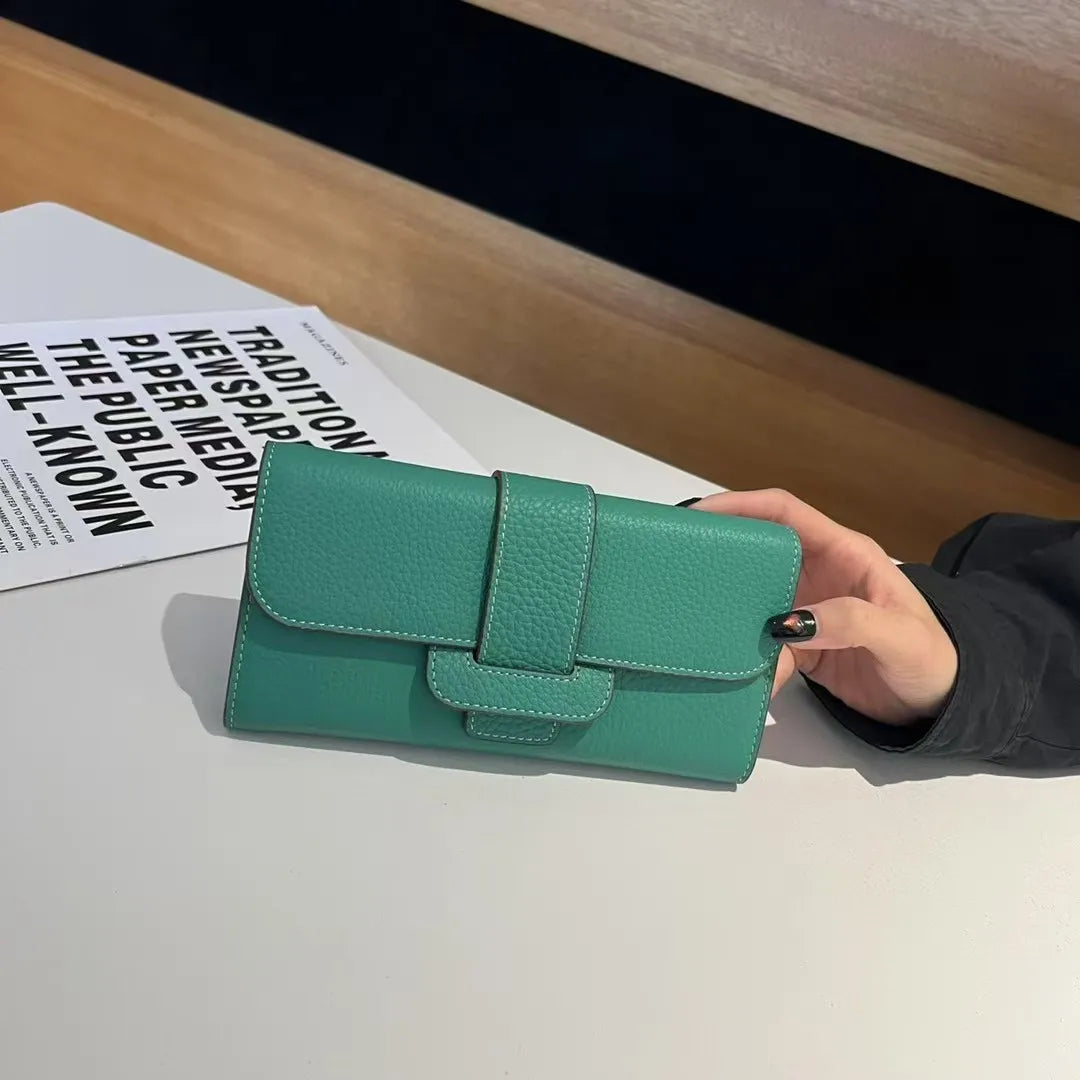2025 Latest Light Luxury High Quality Lychee Pattern Cowhide Clutch Bags Fashion Lady Genuine Leather Shoulder Bags