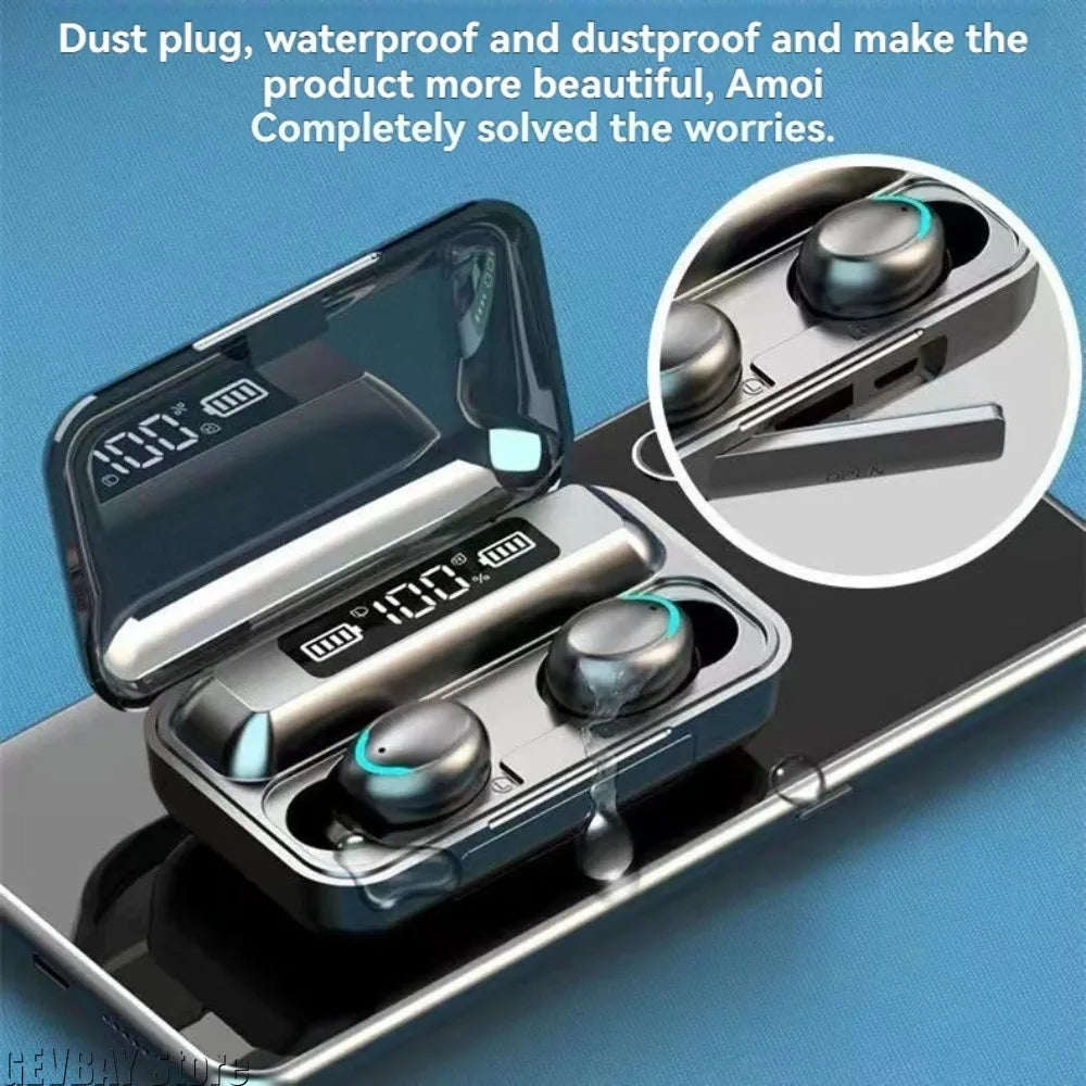 New Bluetooth Headphones 9D Stereo High Bass Sport Earphones Handfree Touch Control Tws Wireless Earbuds Waterproof Headset