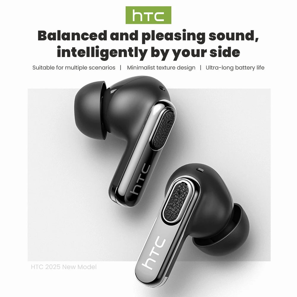 Bluetooth Headset AI Translation Real-time 134 Languages In-Ear Comfort Surround Sound for Travel Work HTC NE60 TWS Earbuds