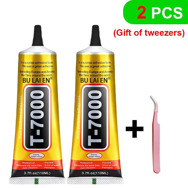 B7000 Mobile Phone Screen Super Waterproof Adhesive Universal Bonder for Apple and Samsung Touchscreen Glass 110ml Fast-Setting B7000 + T7000 Glue 5-Pack