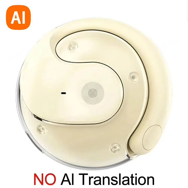 Wireless Bluetooth AI Real-time Language Translation Earphones 144 Languages Ear Hanging Headphone Translator For Business 2026