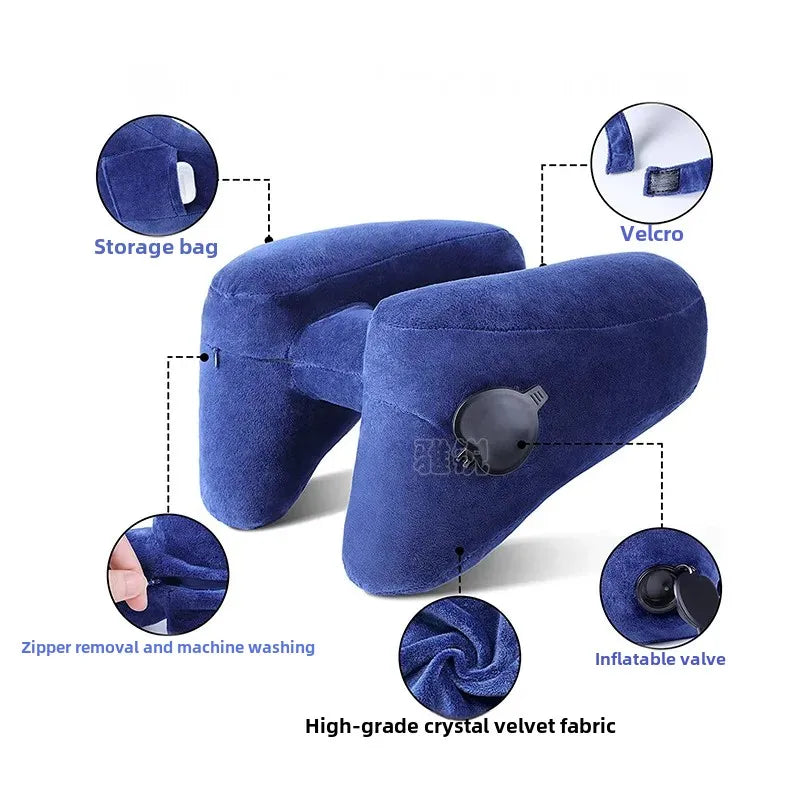 Portable Travel H-Shaped Inflatable Neck Pillow High-Quality Aviation Standard Neck Support Pillow For Infants And Adults
