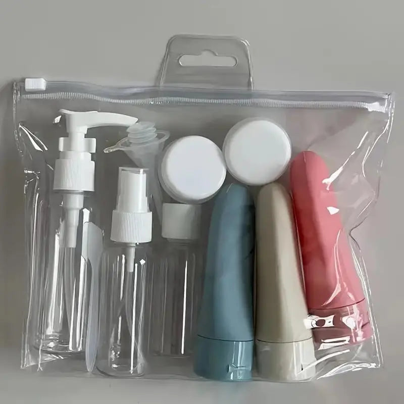 Refillable Travel Bottle Set Leak-Proof Containers for Perfume Lotion Shower Gel and Shampoo Portable Cosmetic Storage