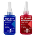 50ML Threadlocker 243-271 Blue-Red High Strength Quickly Cured  Locking Agent , Strong Adhesive Primerless Oil Tolerant Thread Locker Seal for Machinery Motor Engine Compressor.