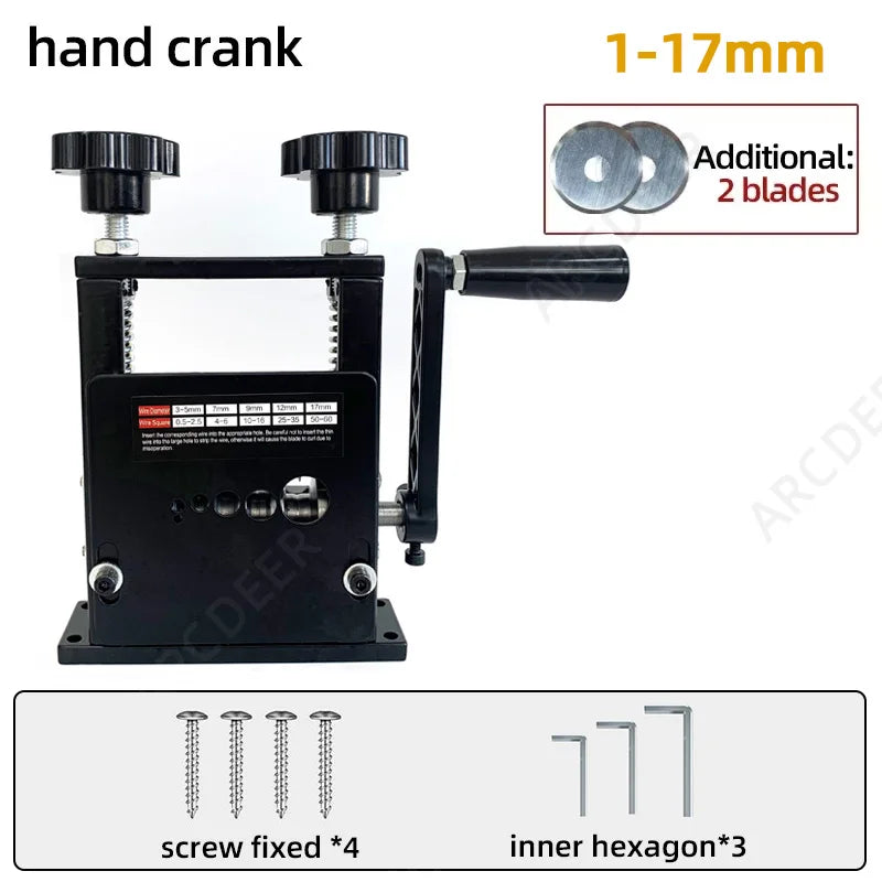 Double Drive Wire Stripper Machine Stripping Tool for 1-17mm Scrap Wire Copper Wire Stripper for Leftover Cable