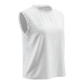 Rosa Fera Plus Size Sleeveless White Blouse Women Loose Fit Elegant Lace Trim Top Shirt