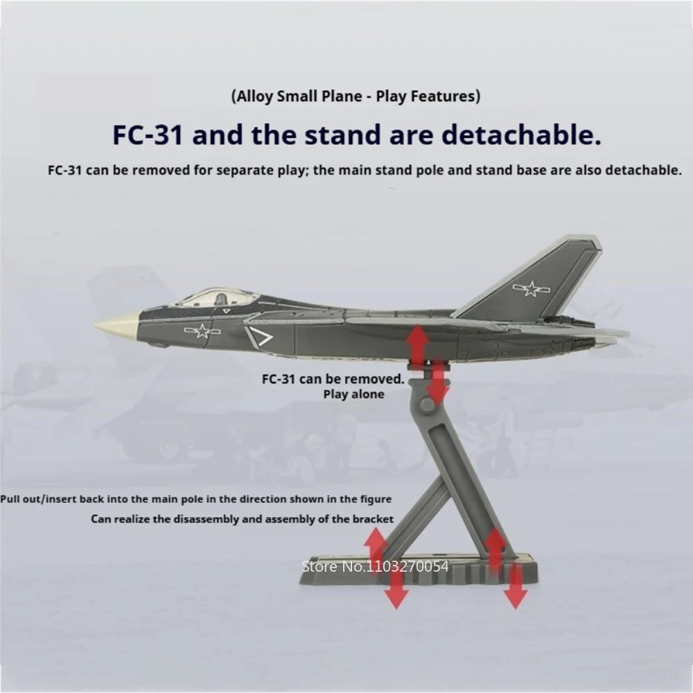 1:144 J-35A FC-31 J-20 Fighter Diecast Alloy Model 1:500 Y-20 Transport Aircraft Toy Military Plane Collection Display As A Gift