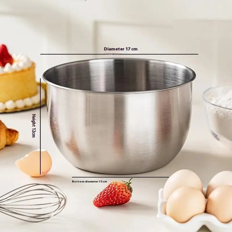Stainless Steel Mixing Bowl Deep Design Cooking Baking Cake Bread Salad Egg Beater Basin Fruit Container  Cooking Tools〔CC11〕