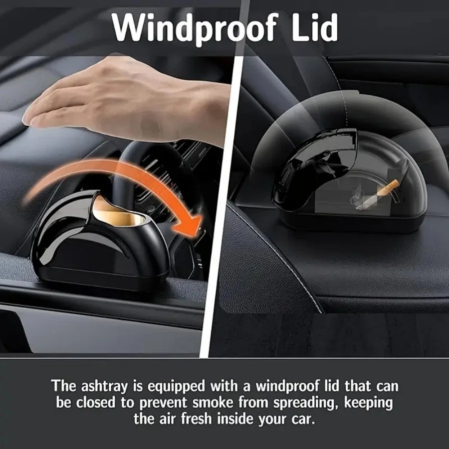 Unique side sliding car door windproof ashtray cigarette butt ashtray ashtray high-end metal lining detachable for car interior