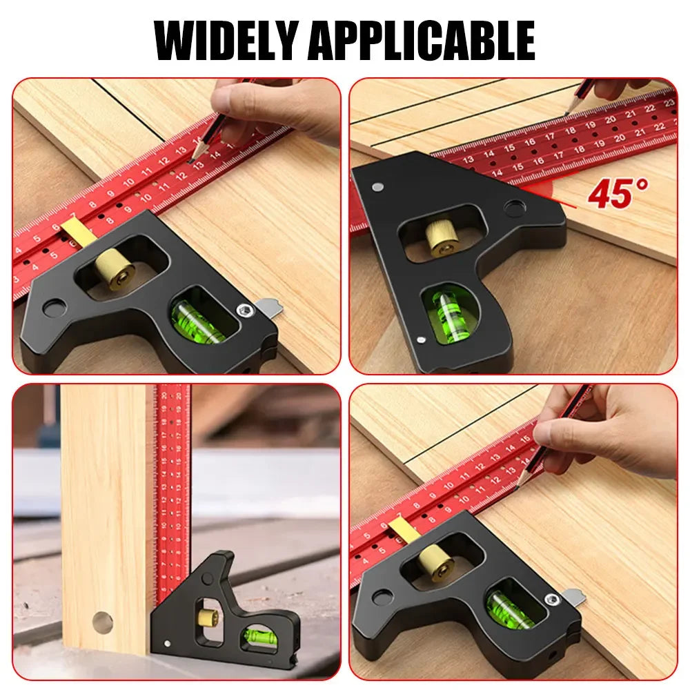 Gauges Heavy Duty High-precision Woodworking  aluminum alloy Multifunction Combined Angle Ruler 30/40cm Movable Angle Ruler