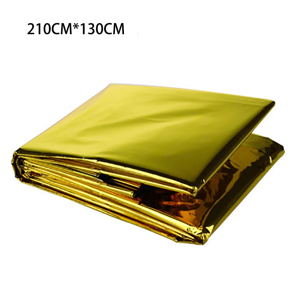 Emergency Blanket Outdoor Survival Rescue First Aid Foil Thermal Blanket Hypothermia Windproof Multi-use For Explore Camping