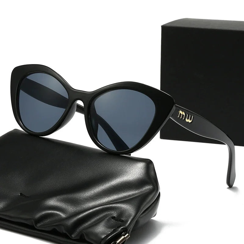 2025 Sexy Women MIU Style New High Quality Oval Metal Frame Sunglasses Luxury Brand Design Outdoor Leisure Fashion Sunglasses