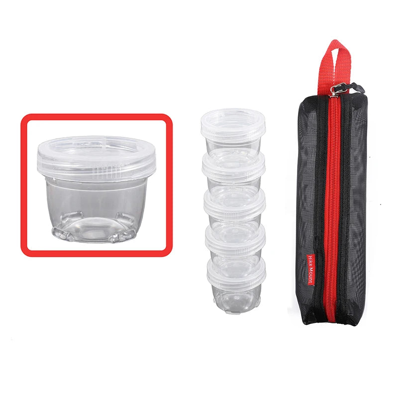 3/5pcs Portable Travel Camping Spice Jar Kit Spice Container Bag Clear Seasoning Bottles Travel Spice Condiment Container Set