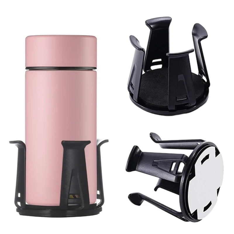 2Pcs Car Beverage Holder Adhesive Cup Storage Rack Car Cup Bottle Holder Multifunction Drink Rack Auto Accessories Black H9EE