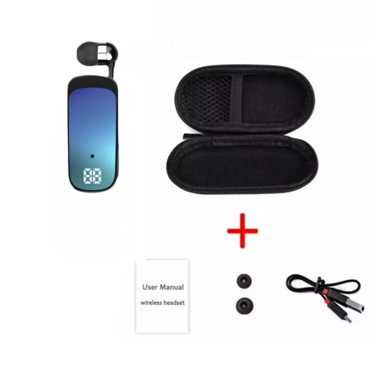 K65 PK K55 F920 Pro Lavalier Business Bluetooth 5.2 Headphone 20H Music LED Digital Display Noice Cancelling Wireless Earphones
