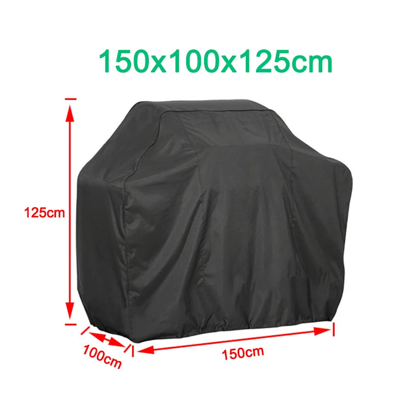 210D Waterproof BBQ Grill Cover, Heavy-Duty Outdoor Barbecue Protective Cover, Dustproof Anti-UV Cover for Garden Patio Barbecue
