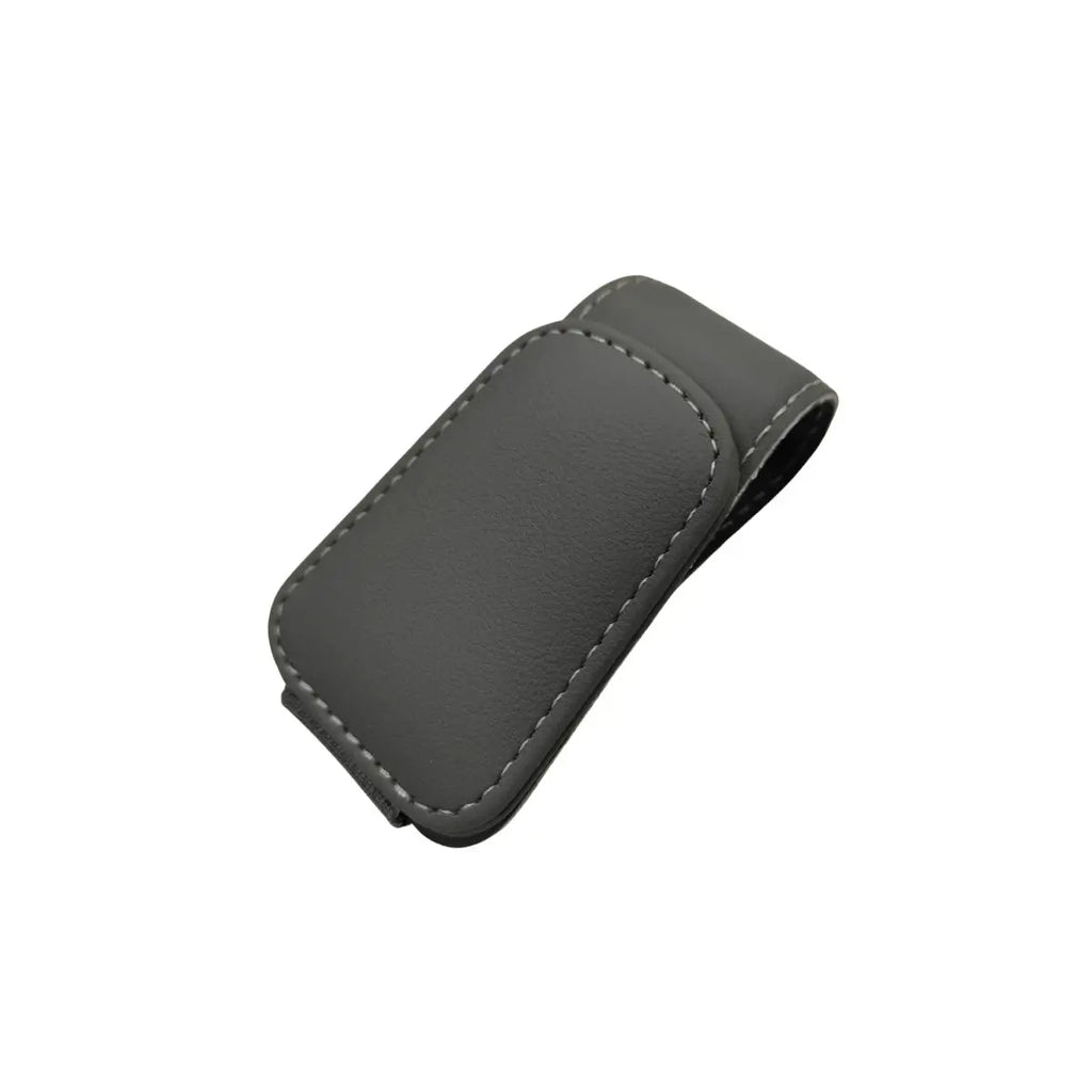 Magnetic Leather Sunglass Holder Eyeglass Hanger Clip for Car Sun Visor Suitable for Different Size Eyeglasses