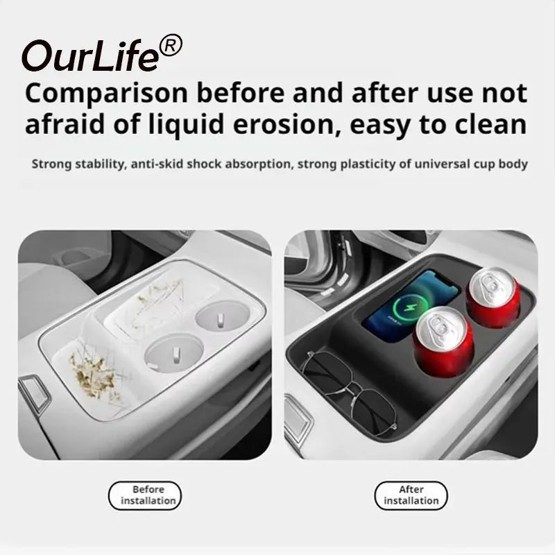 For Haval H6 4rd Gen 2026 2025 LHD Car Central Control Wireless Charging Silicone Pad Water Cup Holder Pad Interior Accessories