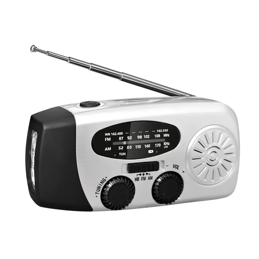 Hand Cranked Generator Power Bank Solar Weather Radio Outdoor Emergency Portable USB Interface Charging Suitable Outdoor Use