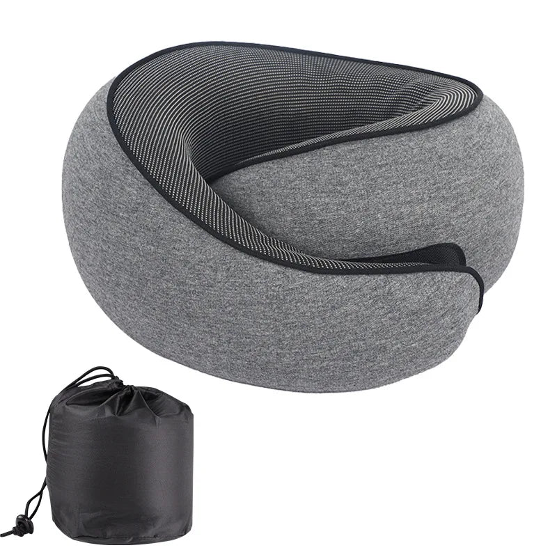U-shaped Pillow for Airplanes 2026 Travel Neck Support Pillow Memory Foam Adjustable Noon Break Sleep Pillows Offices and Cars