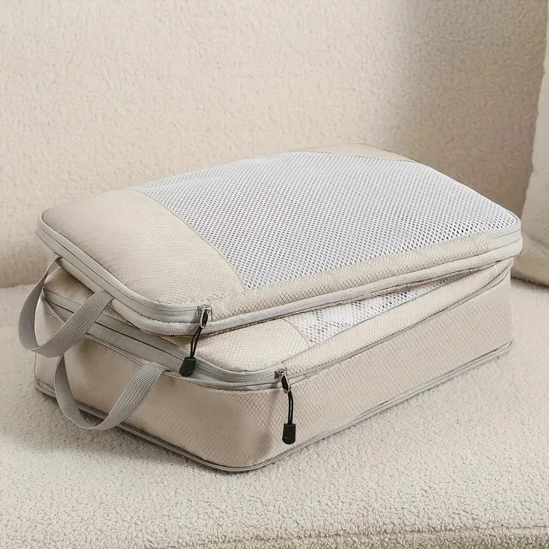 3-piece Travel Compression Packing Cube, Travel Bag Luggage Organizer Travel Essentials Carry-On Luggage Compression Cube