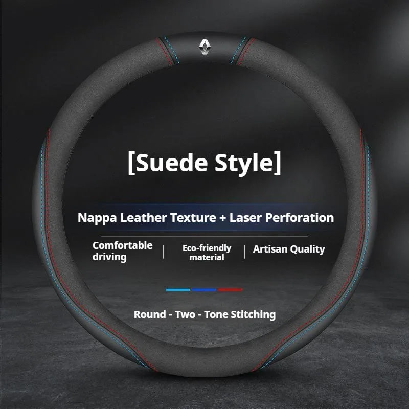 For Renault Clio Sandero Megane 2 Talisman Laguna Scenic kadjar Captur KWID Duster non-slip Leather Car Steering Wheel Cover