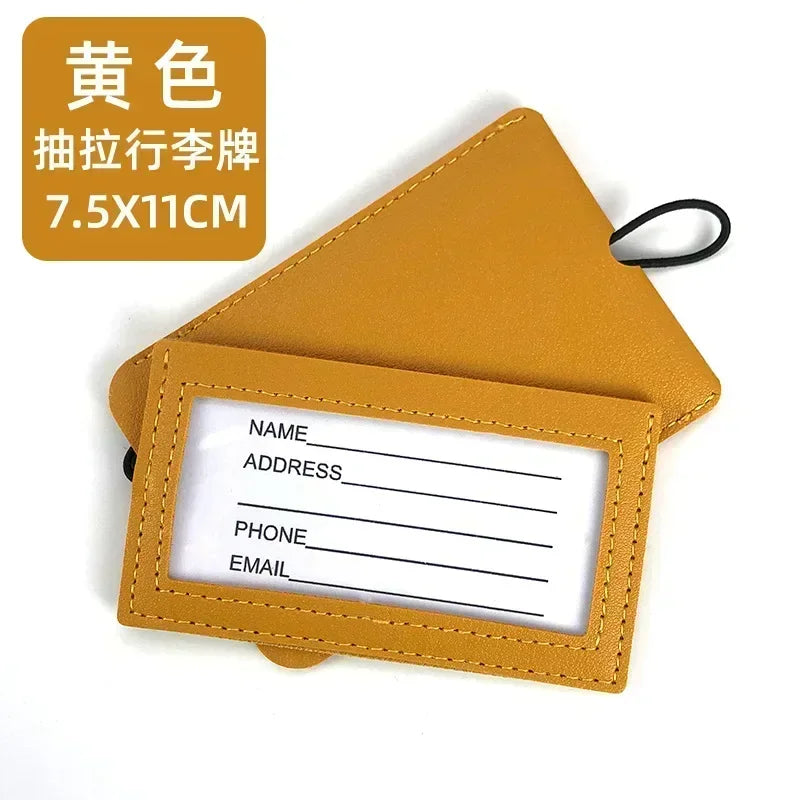 Fashion Pu Leather Multicolor Luggage Tags Women Suitcase Bag Name ID Address Holder Baggage Label Travel Accessories