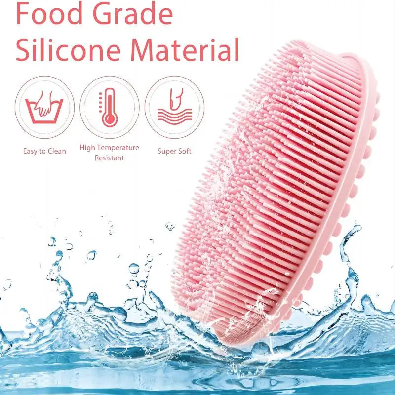 Bath And Shampoo Brush, Silicone Body Scrubber For Use In Shower, Exfoliating Body Brush, Premium Silicone Loofah, Head Scrubber