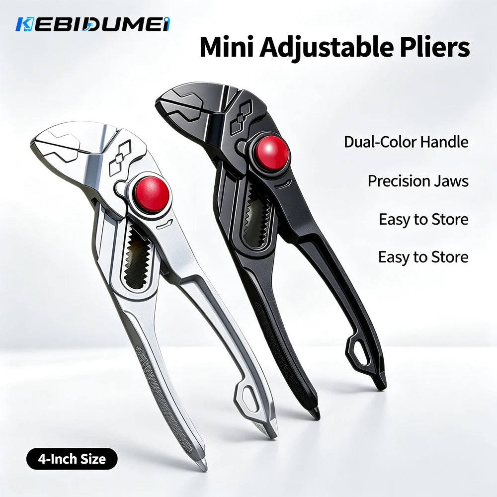 KEBIDUMEI 4 Inch Mini Adjustable Water Car Pump Pliers Multi Position Universal Plier Portable Household Hand Tools  Wrench