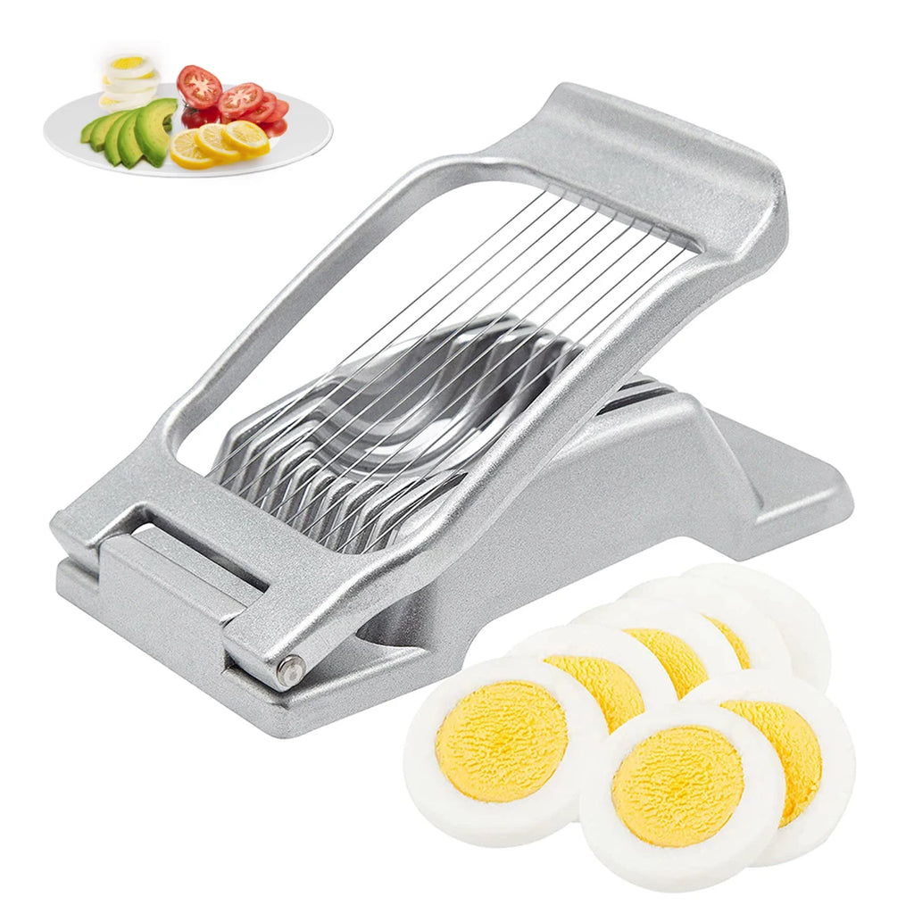 Egg Slicer Heavy Duty Metal Boiled Eggs Cutter Aluminum Alloy Manual Cutting Ham Mushroom Strawberry Soft Fruit Kitchen Gadgets