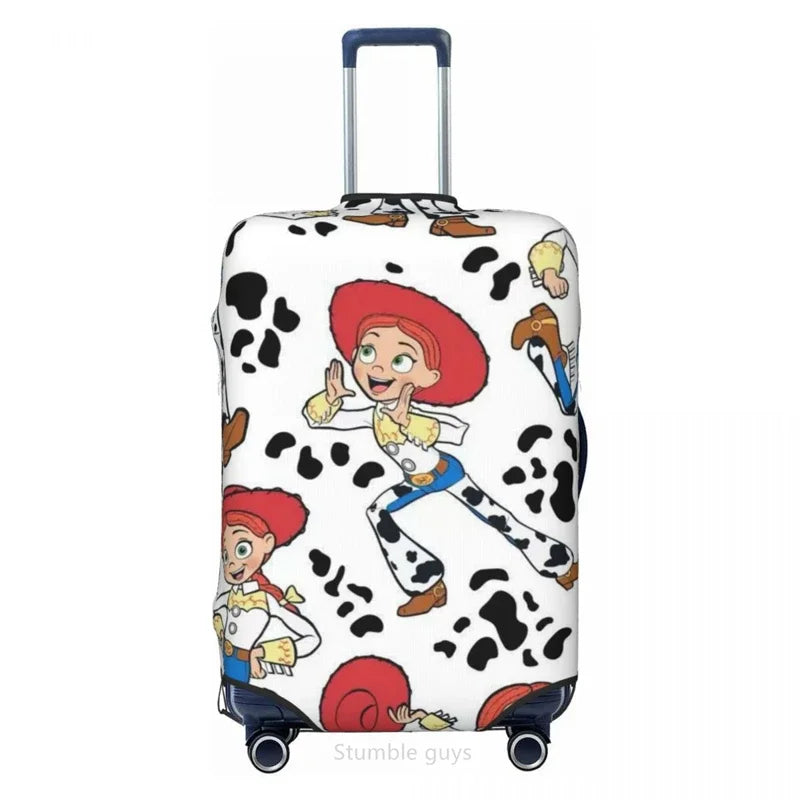Travel Suitcase Cover Toys Pattern Elastic Material Fits 18-32 Inch Luggage Durable Anti-Scratch Dustproof Washable Protector