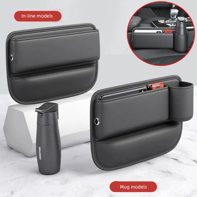 Car Seat Gap Water Cup Holder Leather Universal Crevice Side Storage Box Driver Front Auto Seat Gap Filler Organizer In the Car