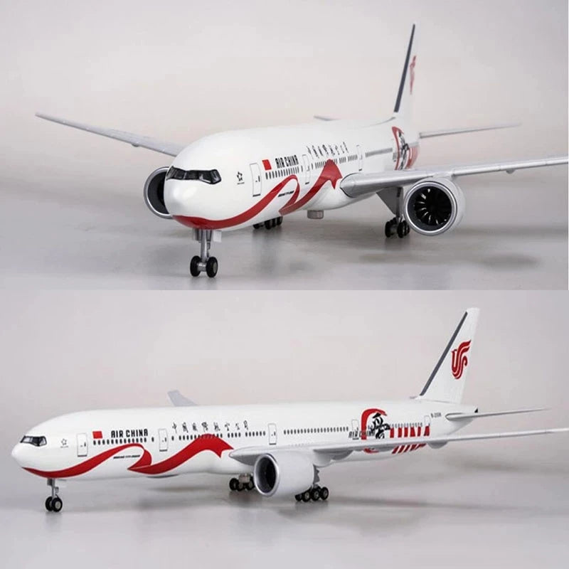 Toy 1:157 Scale B777 Aircraft Air China Airlines Model 47cm With Light And Wheel Diecast Resin Airplane Collection Display Toys