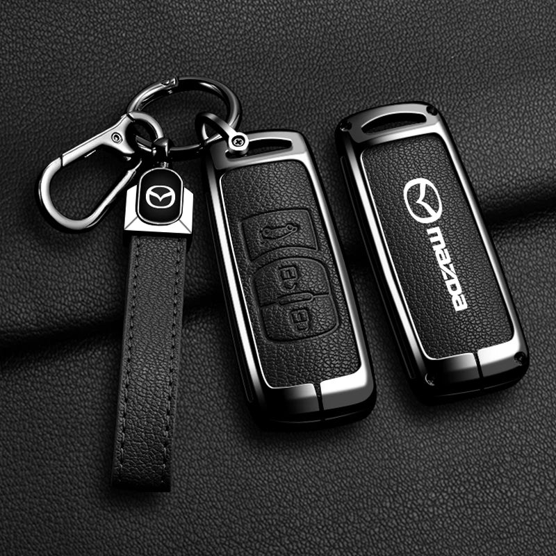 Zinc Alloy Car Key Holder for Mazda Axela Atenza 3 2 6 CX3 CX5 CX30 CX8 CX9 MX5 RX7 RX8 SKYACTIV Remote Protector Car Key Cover