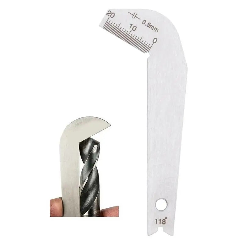 2Pcs Drill Bit Sharpening Gauge Stainless Steel 05mm Accurate 118 Degree Angle Sharpening Tool