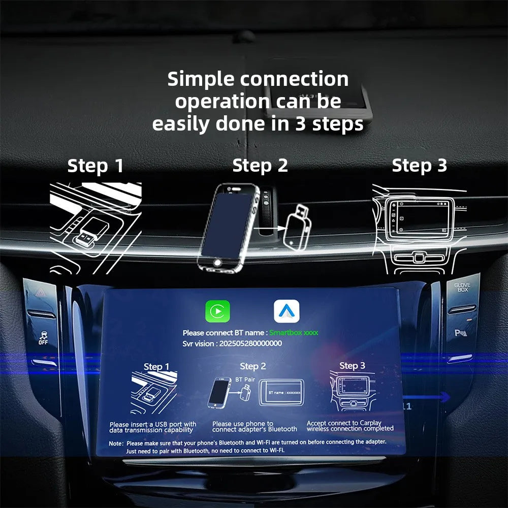 Wireless CarPlay Adapter 2026 Upgraded 2-in-1 Android Auto Wired to Wireless Plug and Play Fast Stable Dongle for iPhone Android